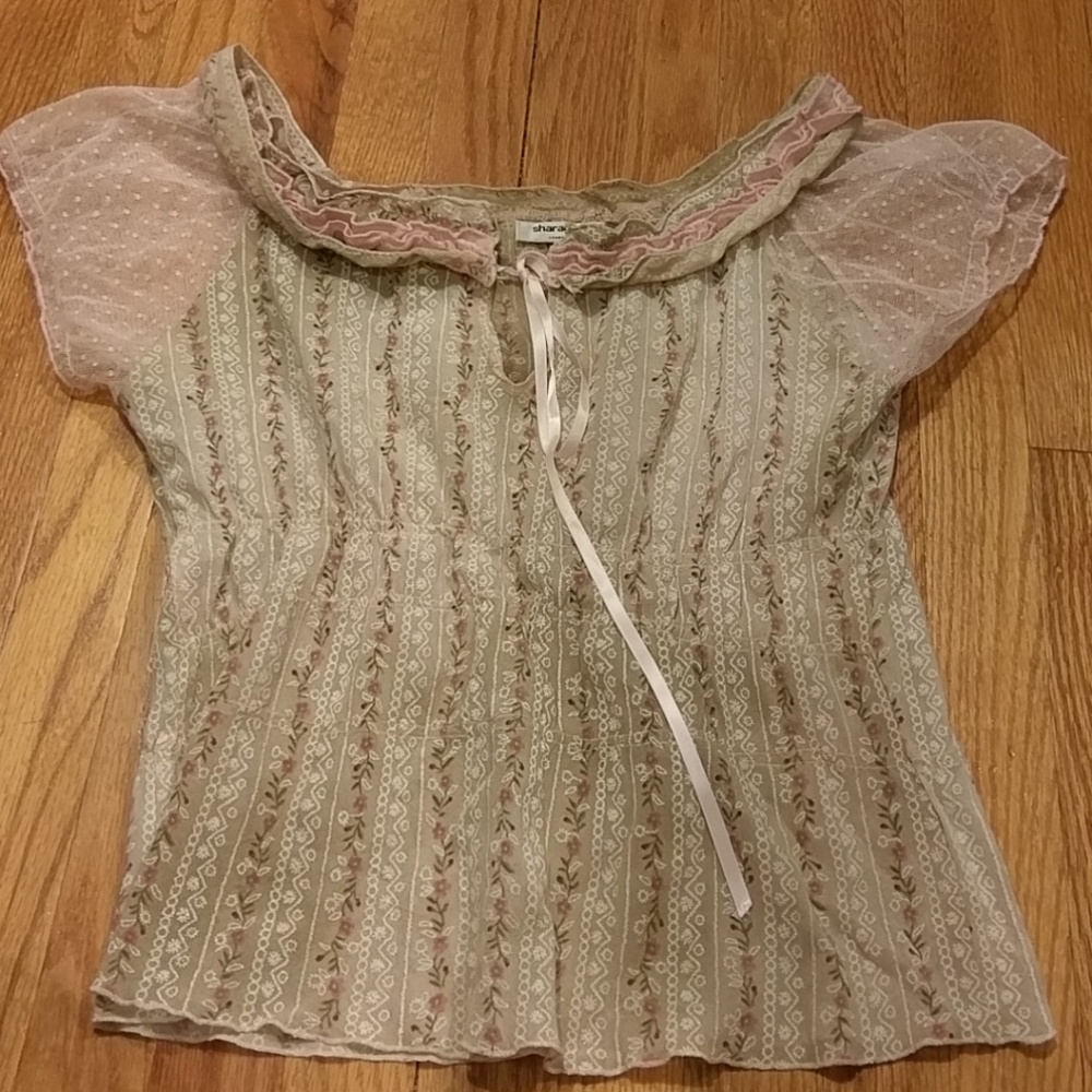 SOLD Vintage 70s Prairie Boho Style Blouse - Picture 2 of 3